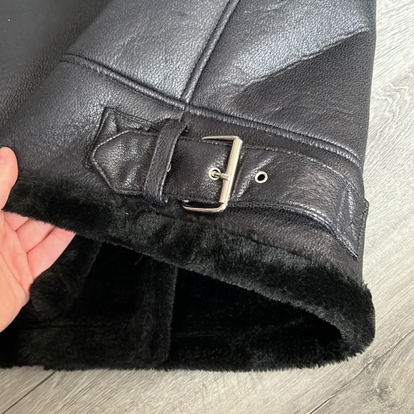 NWOT AFTF BASIC OUTERWEAR Women's Black Motorcycle Faux Fur Suede Jacket Size XL - Picture 11 of 11